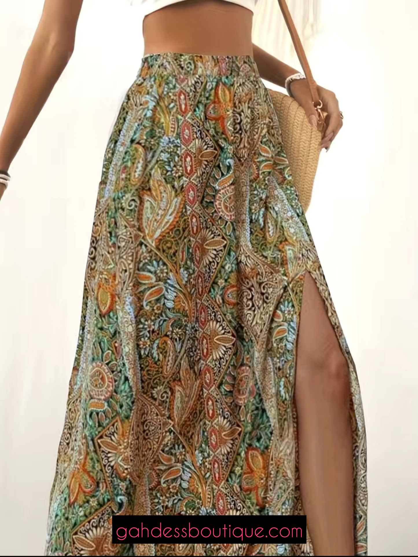 Peacock maxi skirt