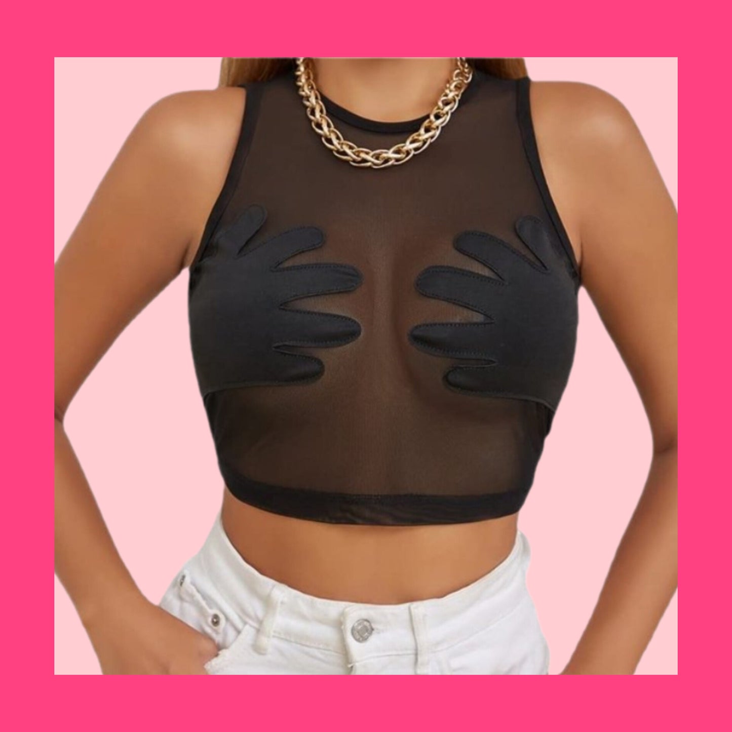 Hands on crop top