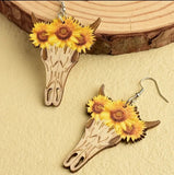 Horned sunflower earring