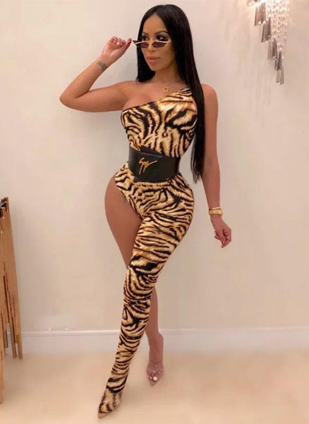 Hot Tigress footed jumpsuit