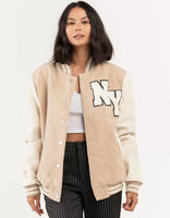 NY letterman fleece jacket