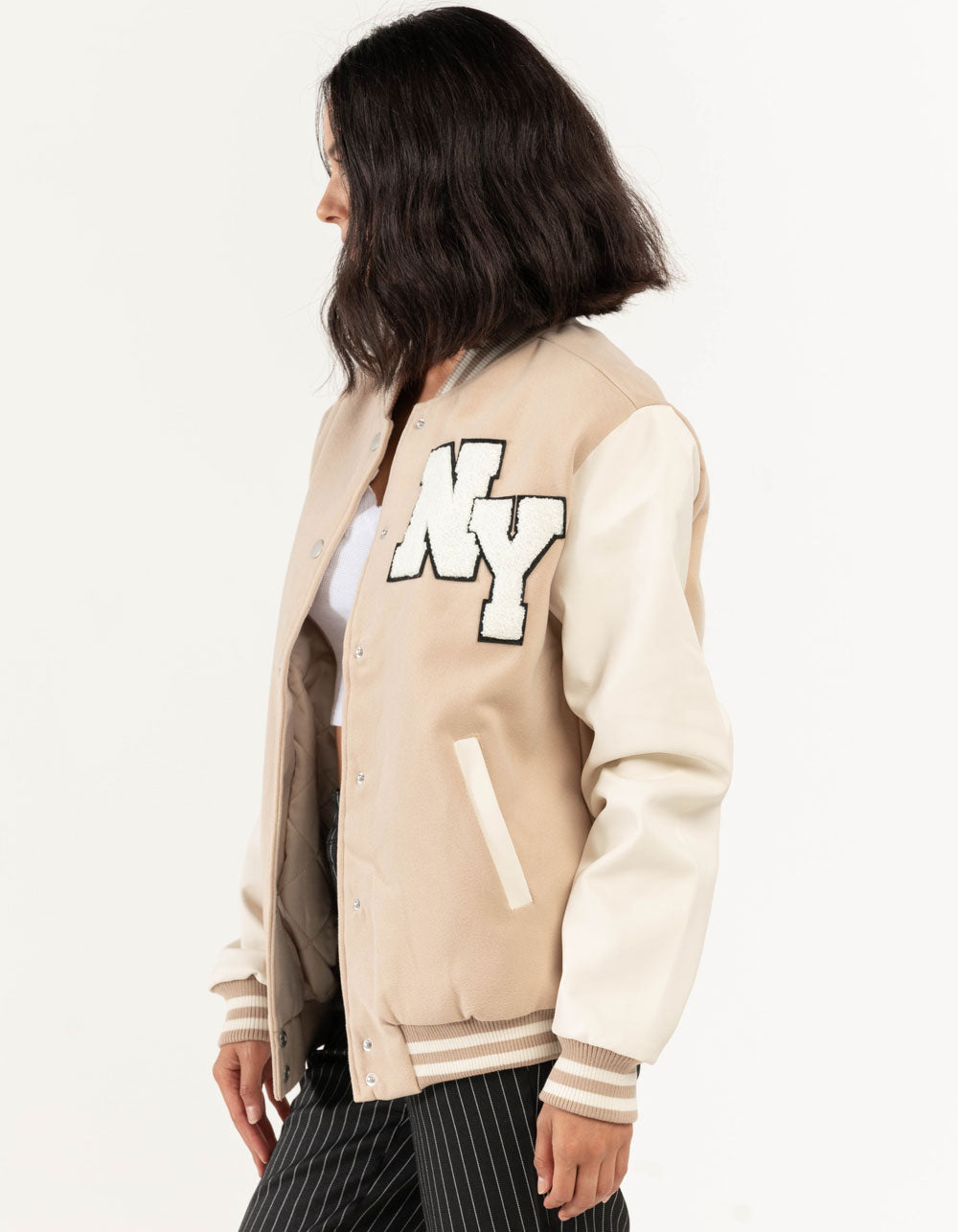 NY letterman fleece jacket