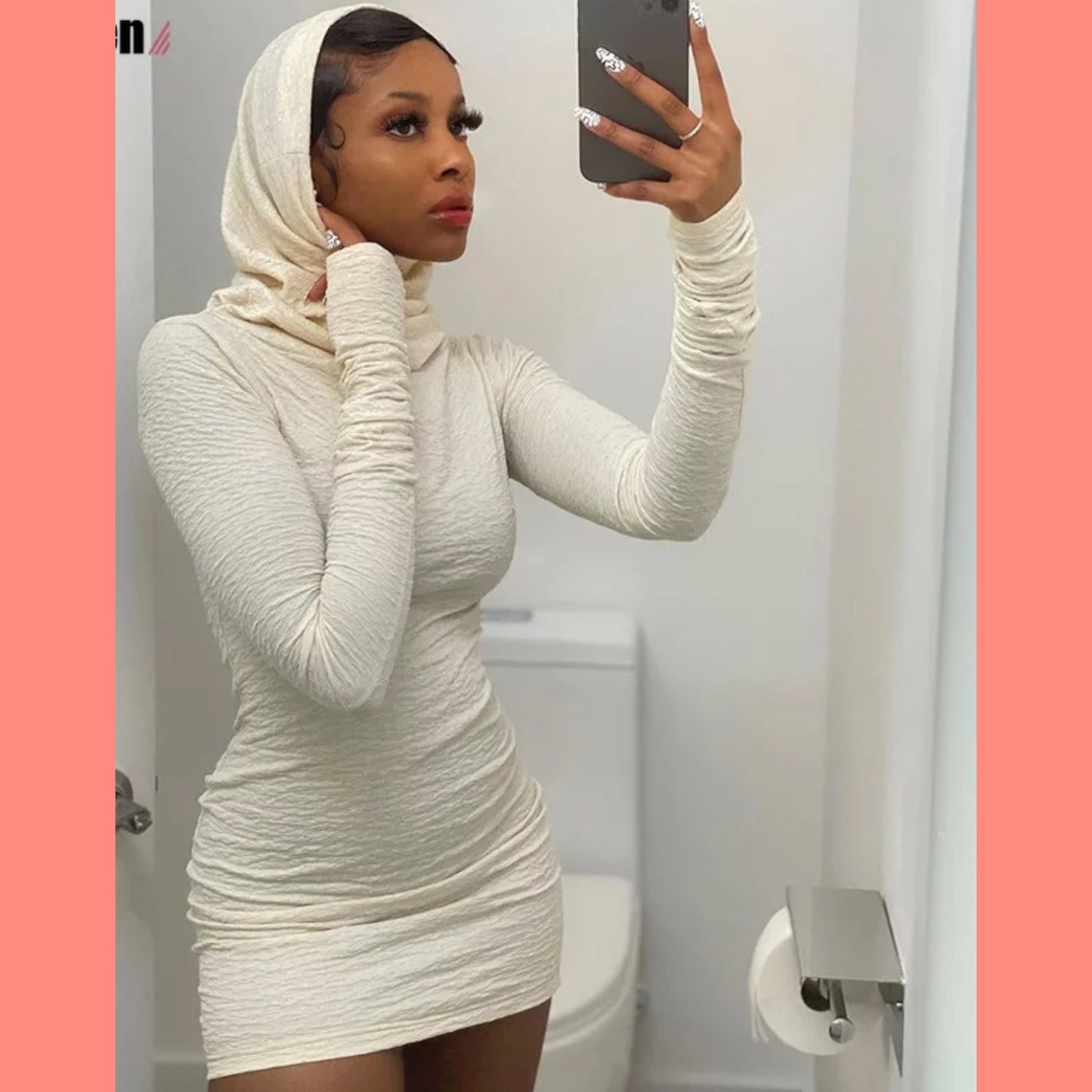 Moon Goddess hooded mini dress