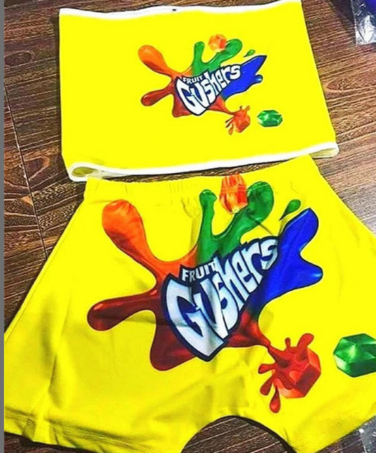 Gushers 2 piece snack shorts set - GahdessBoutique