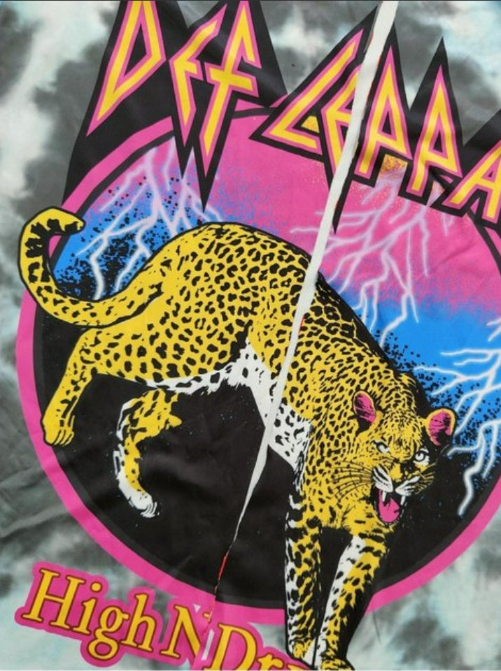 Def Leppard tassled cropped tie up tee